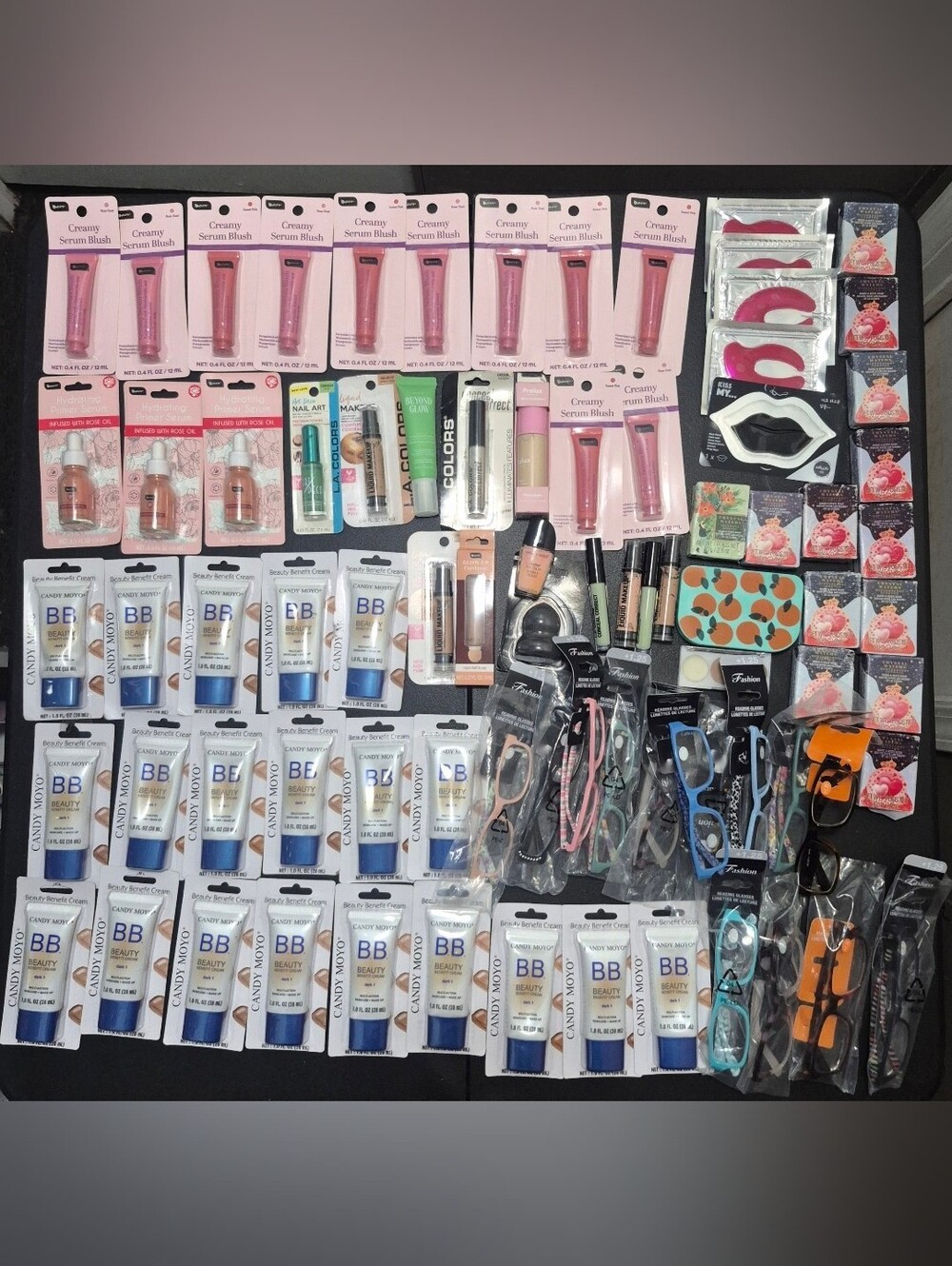 81 Pc Beauty Lot BB Cream Avon Serum Blush Primer Glasses Lip Mask
